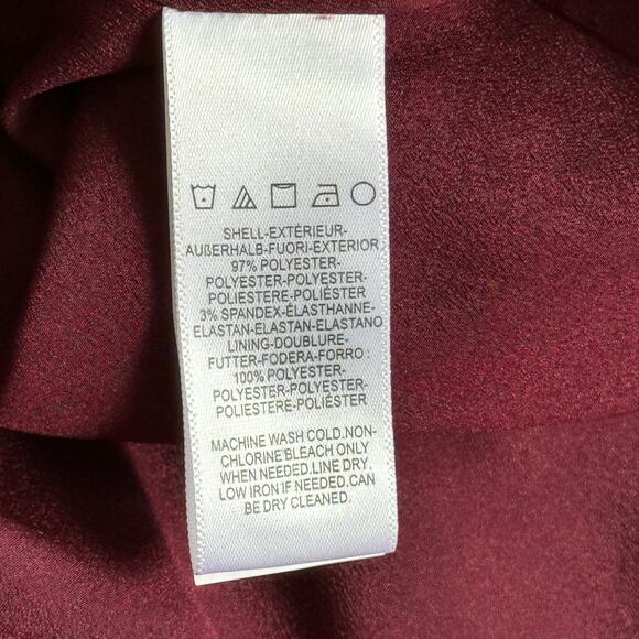 Dress the Population Tiffany One Shoulder Midi Dress Burgundy Size Large NWT - Picture 11 of 13